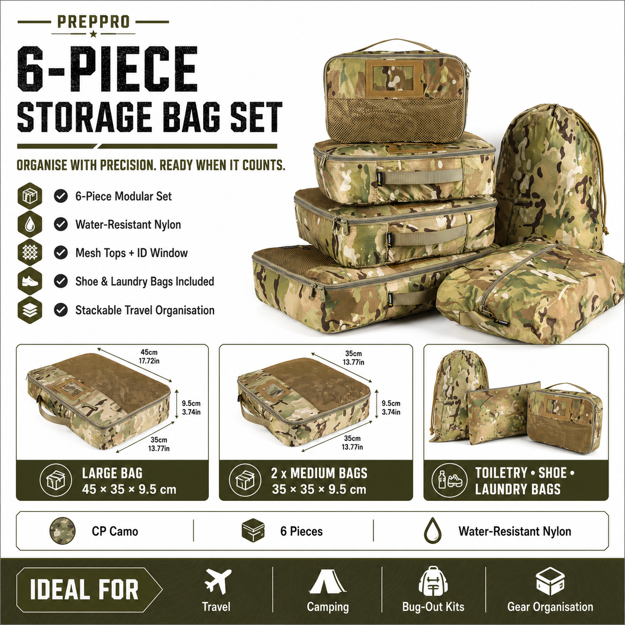 6‑Piece Storage Bag Set – Organise Field Gear