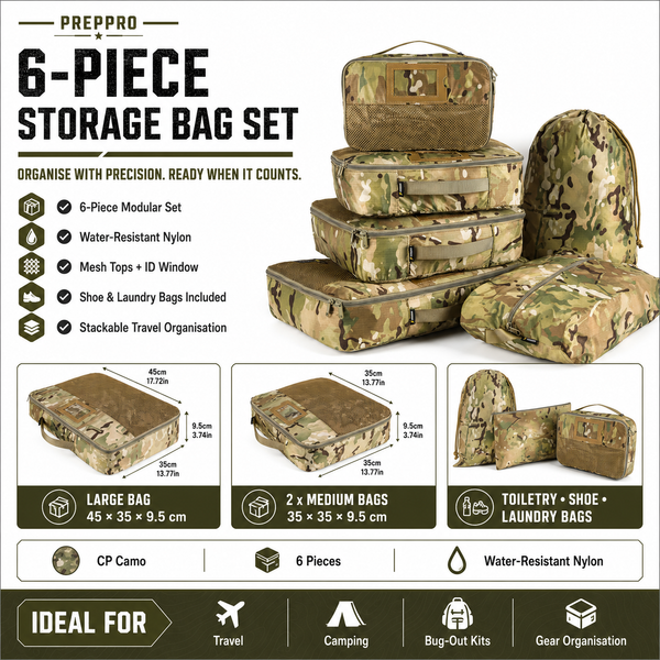 6‑Piece Storage Bag Set – Organise Field Gear