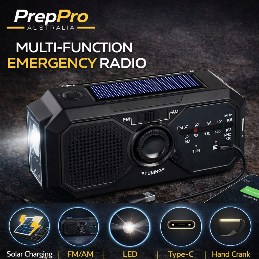Emergency Radio – Multi‑Function with Power Bank | PrepPro