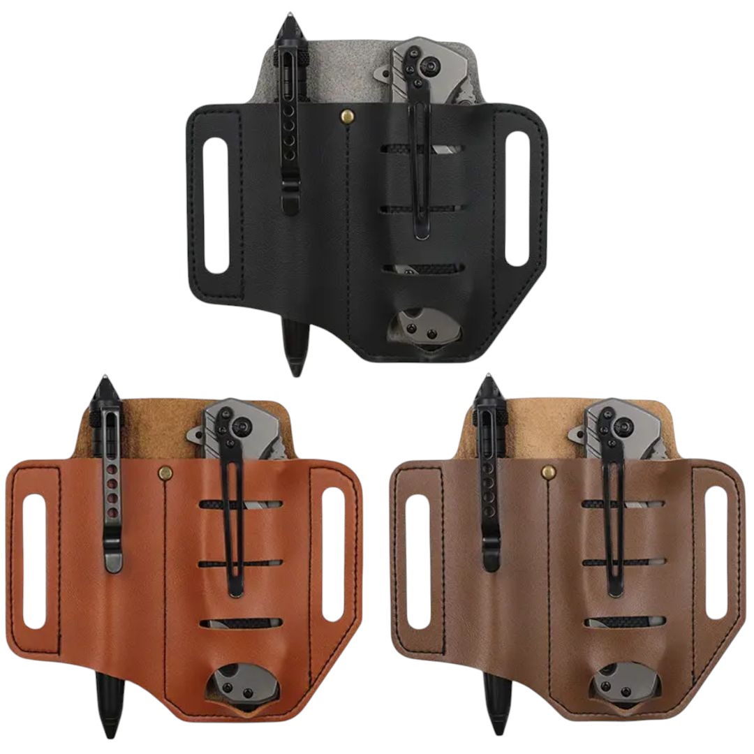 PrepPro Tactical EDC Belt Organizer – PU Leather Utility Pouch - PrepPro Australia