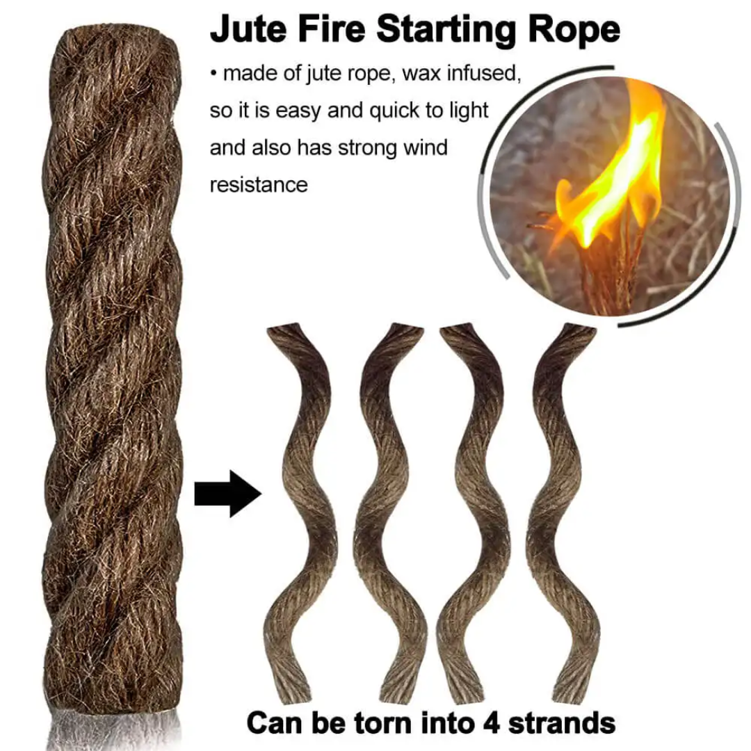 PrepPro Ultimate Fire Starter Kit – Ferro Rod, Jute Tinder, Scraper & Case - PrepPro Australia