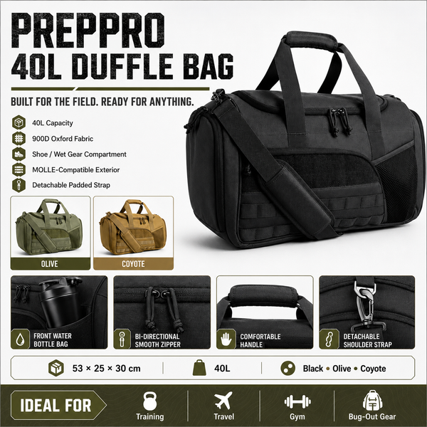 40L Duffle Bag – Rugged Field Gear | PrepPro