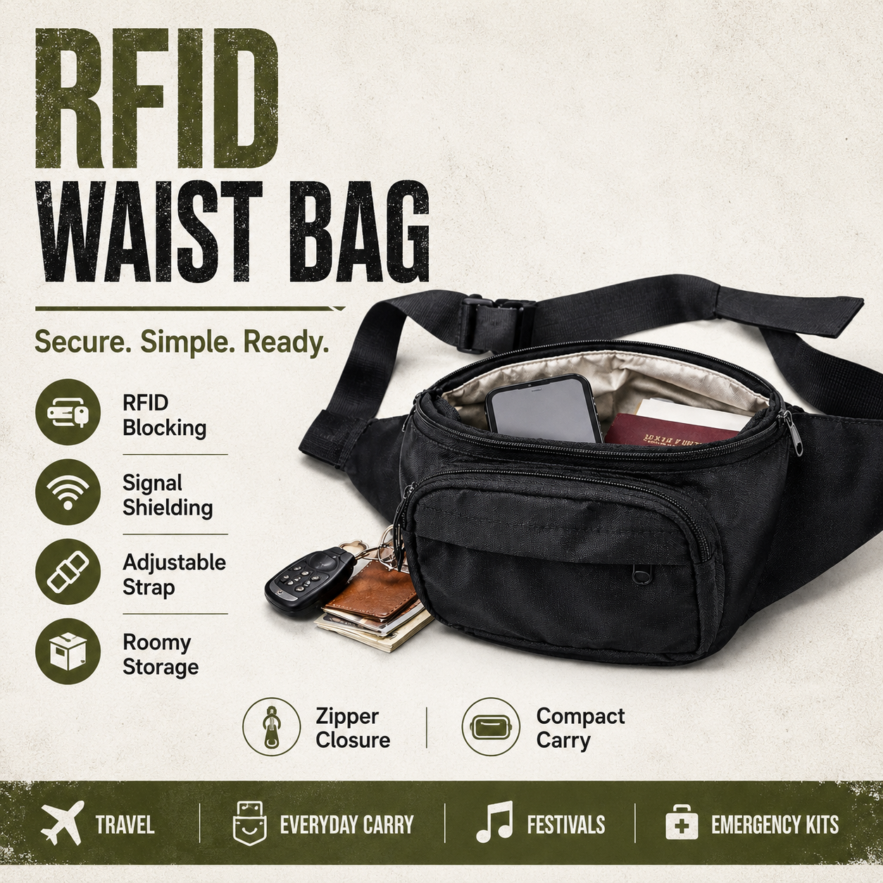 Faraday Shield Waist Bag | PrepPro