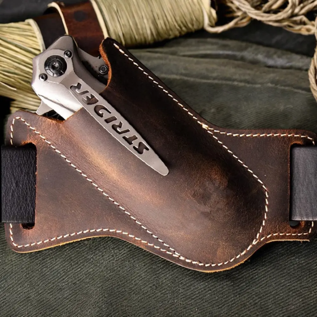 PrepPro Leather Knife Belt Pouch – Classic Style, Tactical Readiness - PrepPro Australia