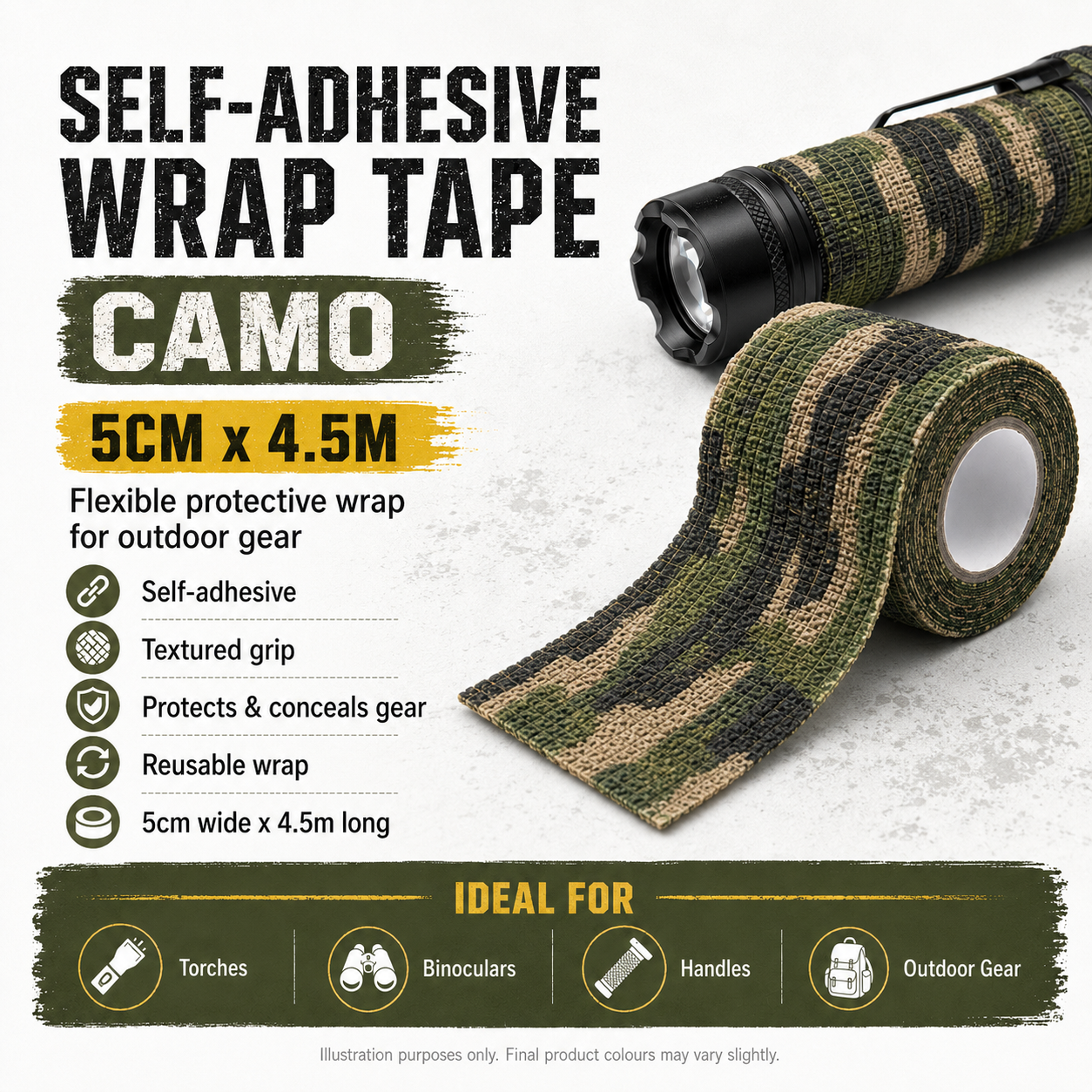 Self‑Adhesive Wrap Tape 50mm x 4.5m | PrepPro