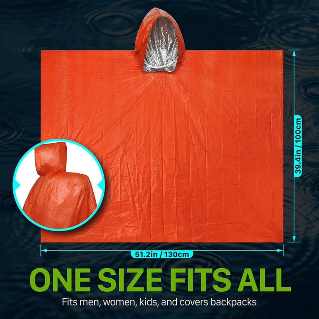 Emergency Survival Poncho – Compact Waterproof Heat‑Retaining | PrepPro