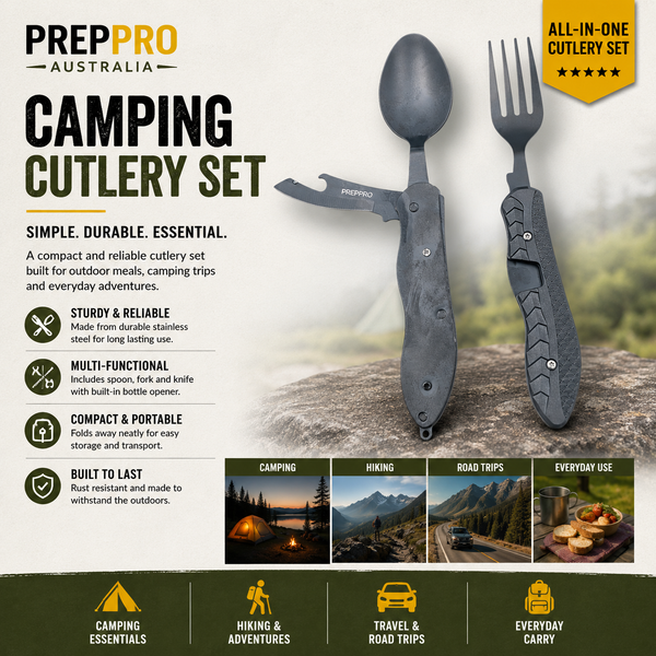Multi‑Utensil – 3‑in‑1 Knife Fork Spoon Set | PrepPro