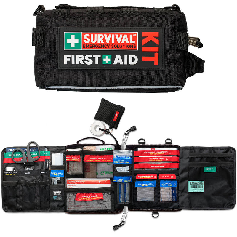 SURVIVAL Vehicle First Aid Kit – Compact Emergency Car First Aid Kit for Road Trips & Travel