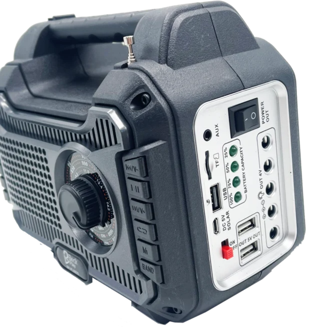 Emergency Solar Power Station 12000mAh with LED Lights & Radio