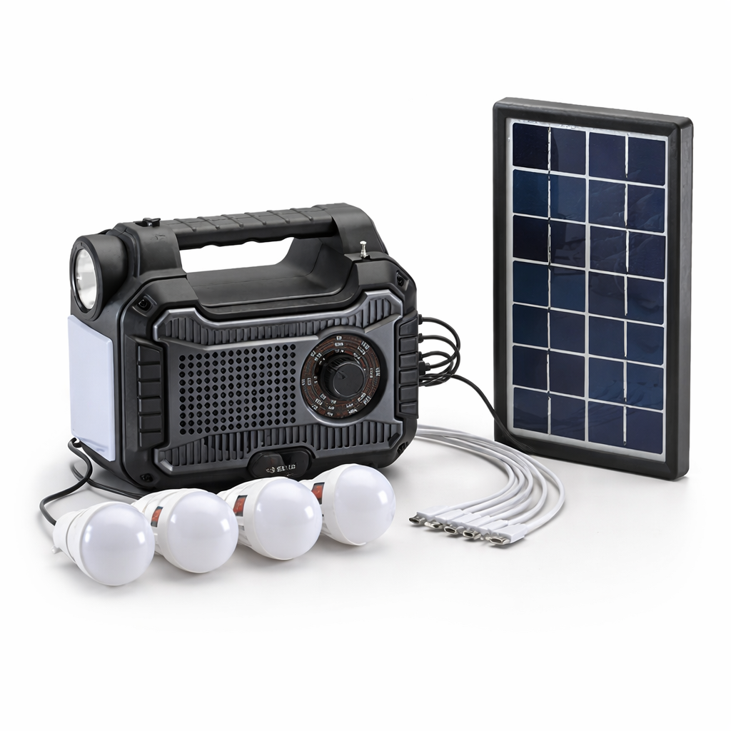 Emergency Solar Power Station 12000mAh with LED Lights & Radio