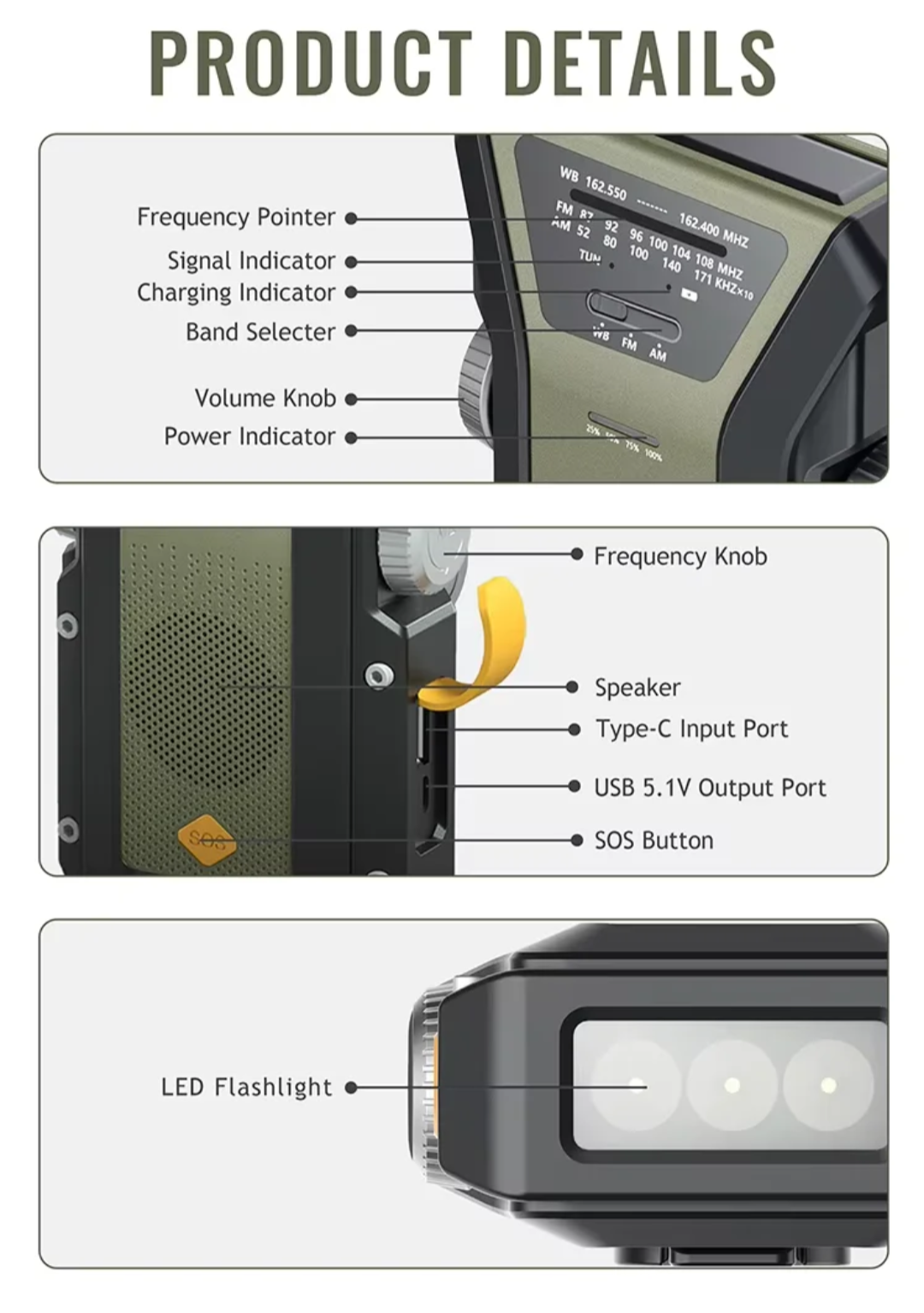 Solar Crank Radio – 4000mAh Power Bank & Emergency lighting - PrepPro Australia