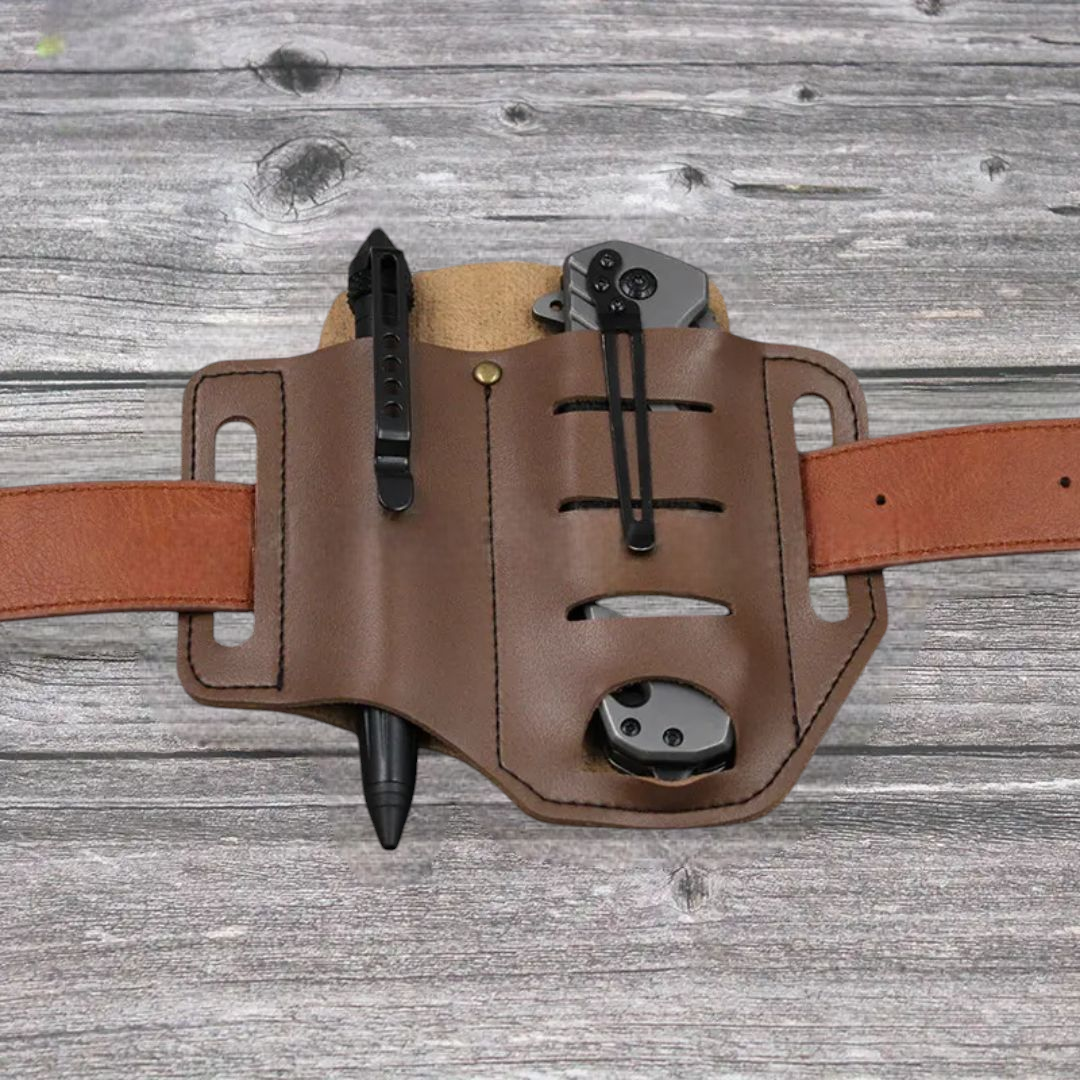 PrepPro Tactical EDC Belt Organizer – PU Leather Utility Pouch - PrepPro Australia