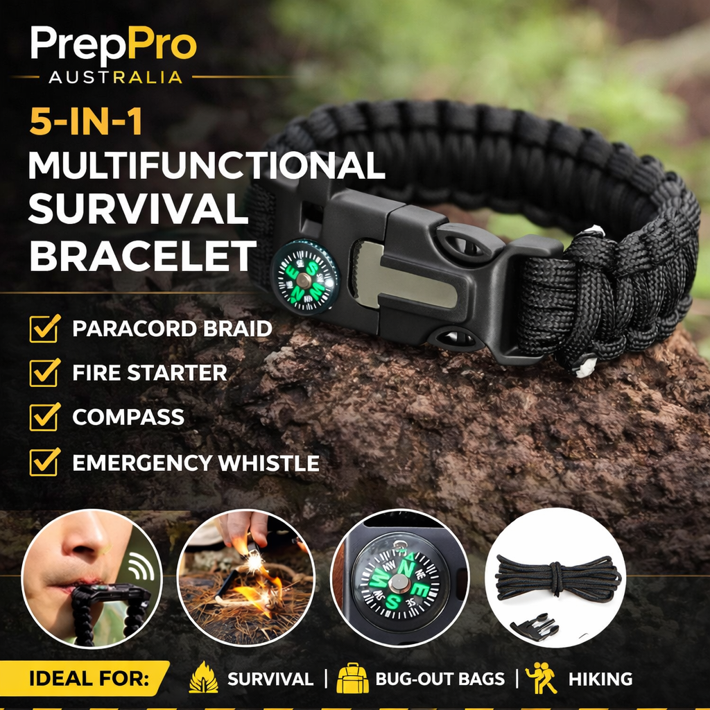 Paracord survival bracelet and budget outdoor essentials under ten dollars