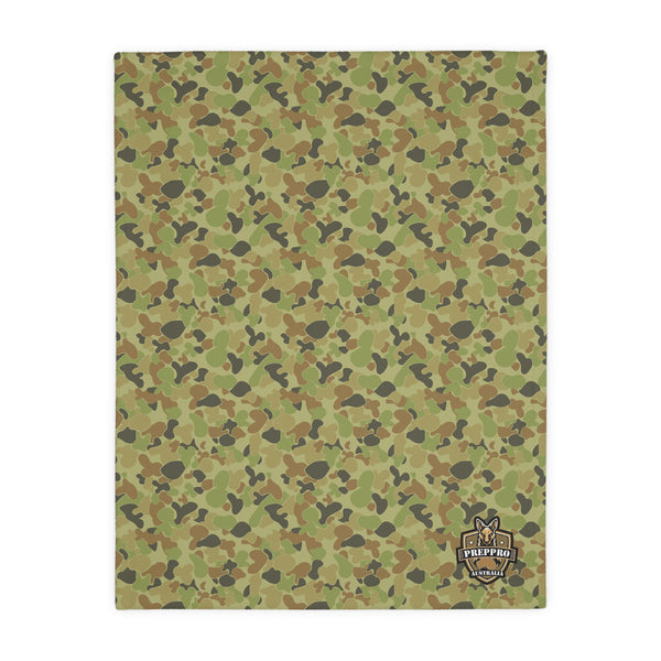 AusCam Velveteen Microfiber Blanket — Soft Two-Sided Camouflage Throw
