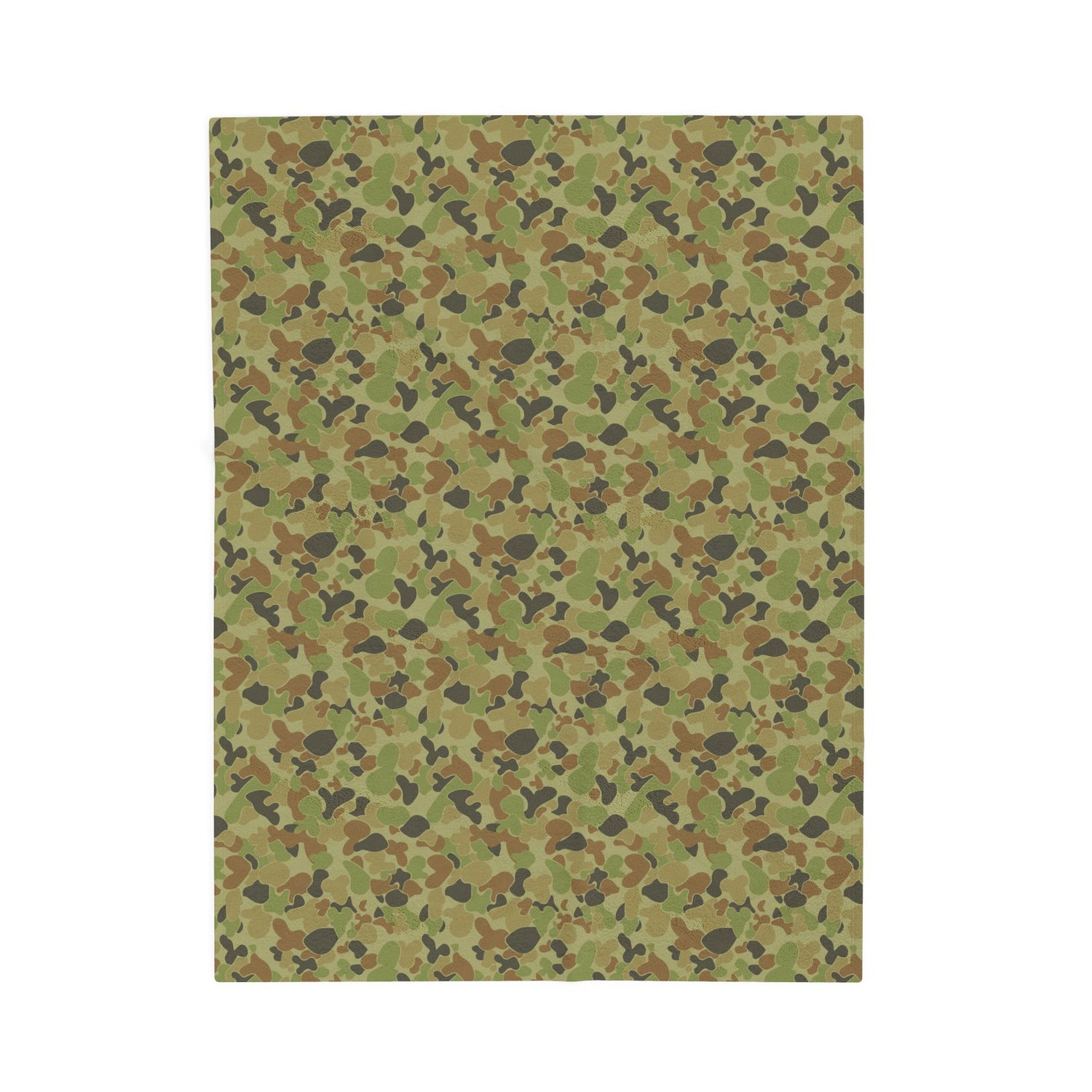 Camo Velveteen Plush Blanket — Soft Military Green Camouflage Throw