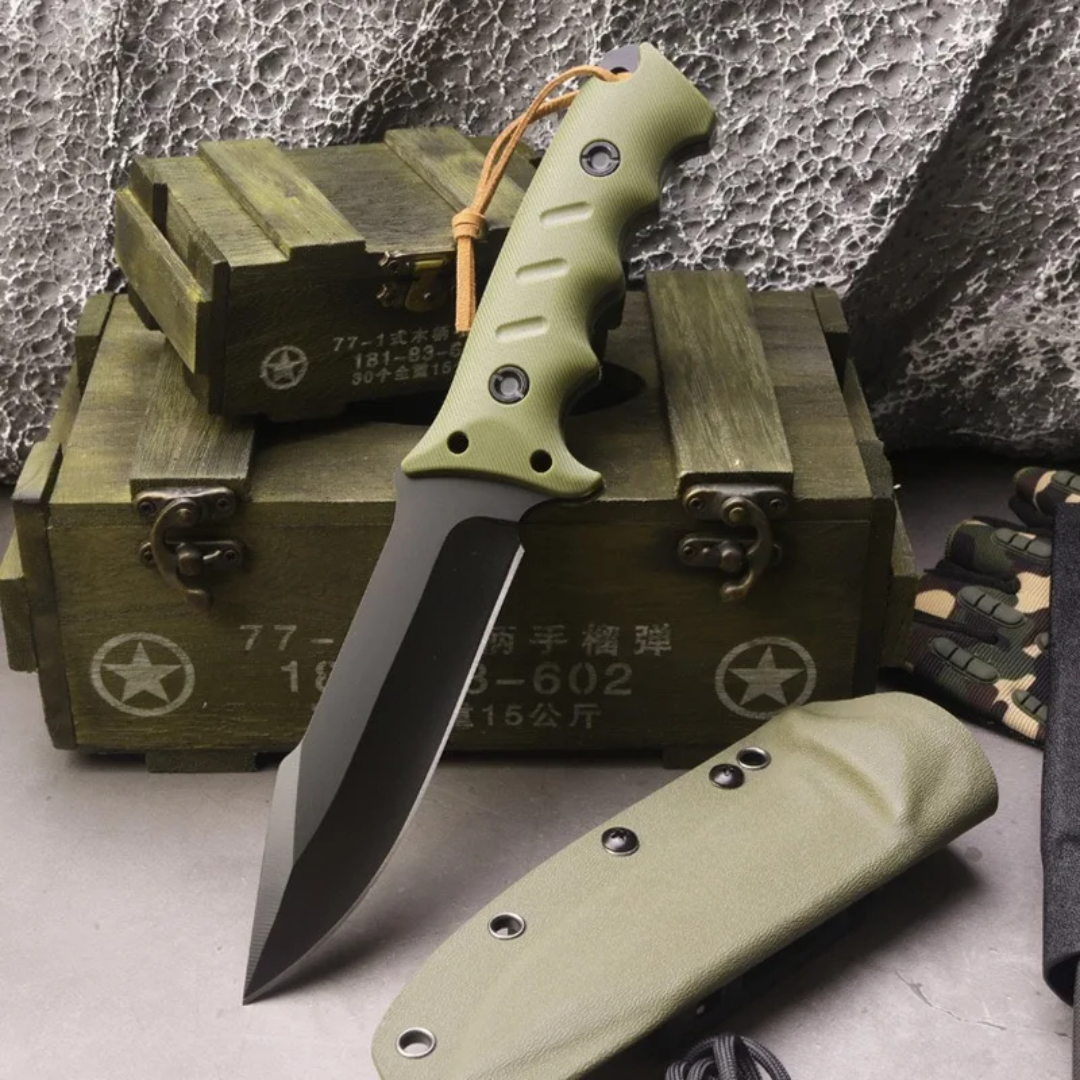 Hunter - Black & Green Fixed Blade Knife – Precision, Strength & Durability