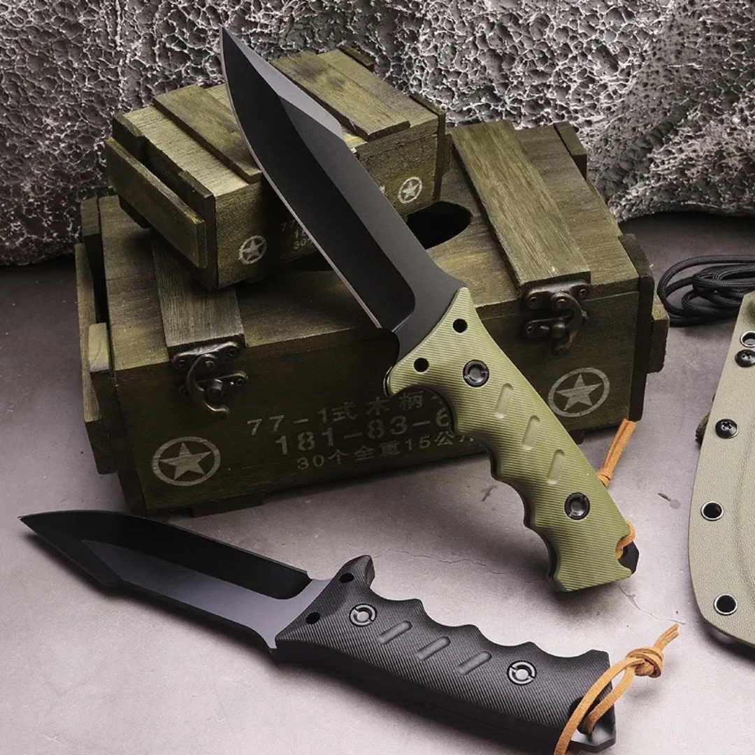 Hunter - Black & Green Fixed Blade Knife – Precision, Strength & Durability