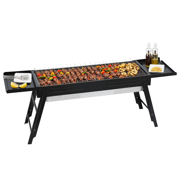 Grillz Foldable Charcoal BBQ Grill with Removable Ashtray, 60cm Grill
