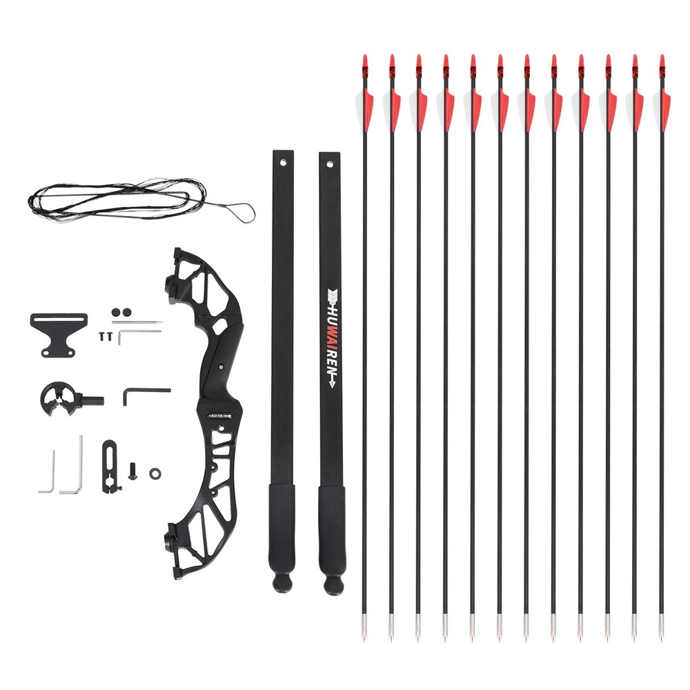 Everfit 55lb Recurve Takedown Bow & Arrow Set, Red