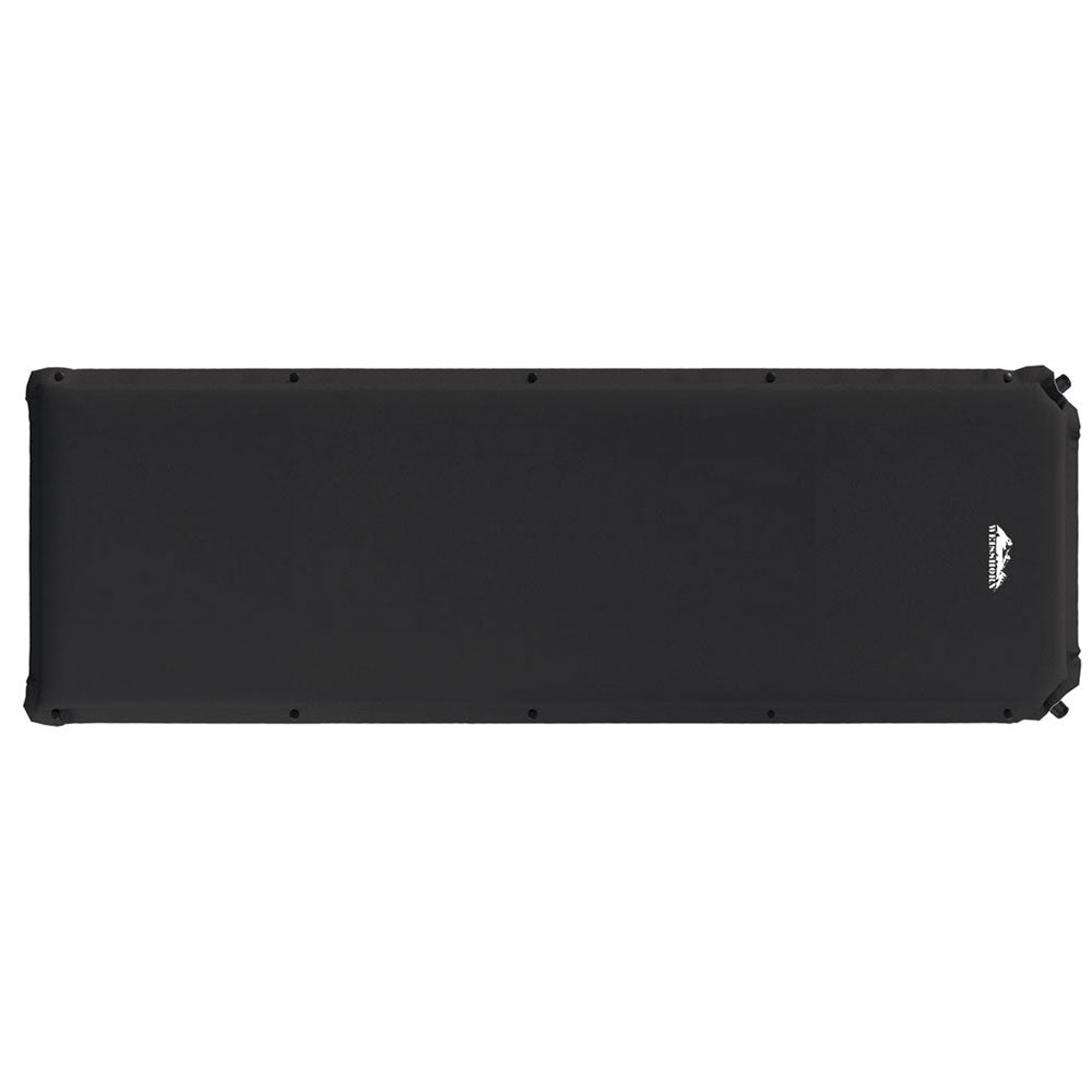 Weisshorn Single Self-Inflating Camping Mat, 187 x 66 x 9.5cm, Black