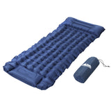Weisshorn Single Inflatable Camping Mat with Pillow, 200 x 70 x 9cm, Blue