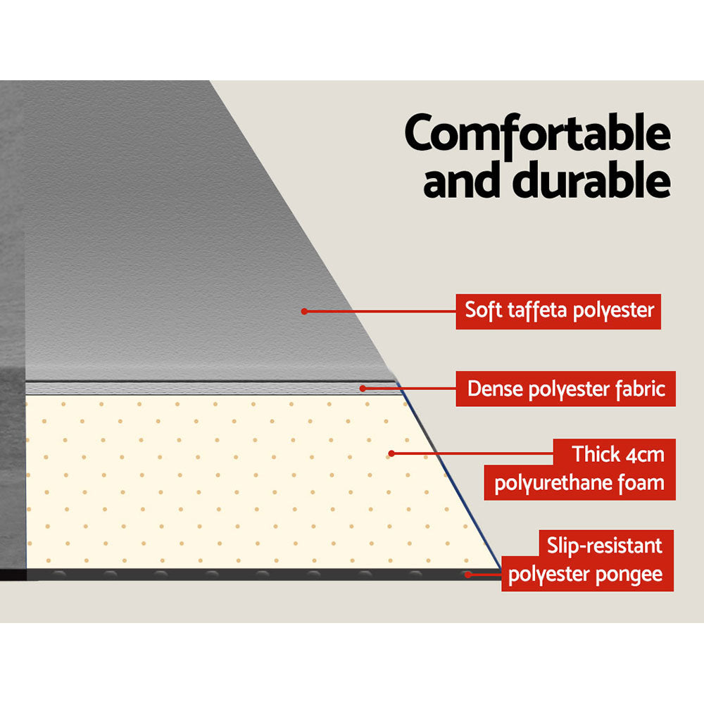 Weisshorn Double Self-Inflating Camping Mat, 199 x 137 x 4cm, Grey