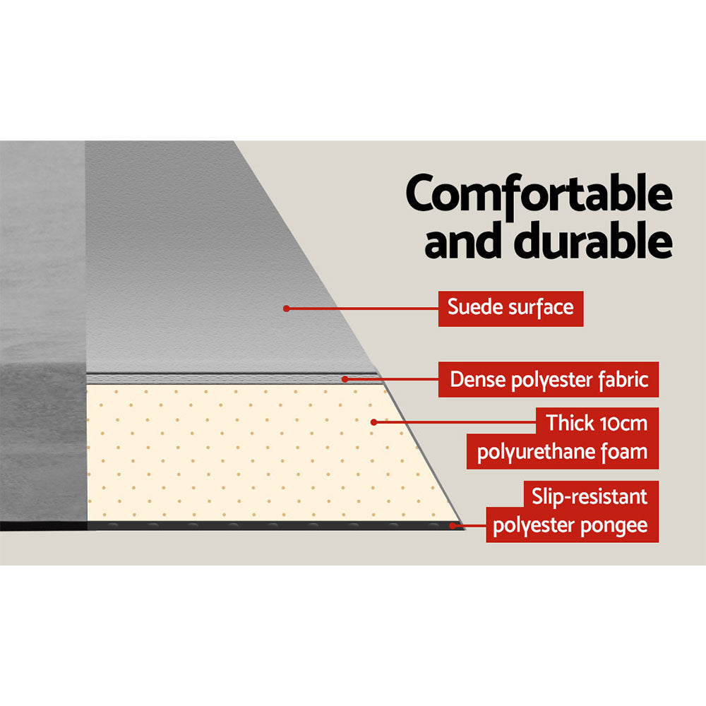Weisshorn Double Self-Inflating Camping Mat, 187 x 132 x 9.5cm, Grey