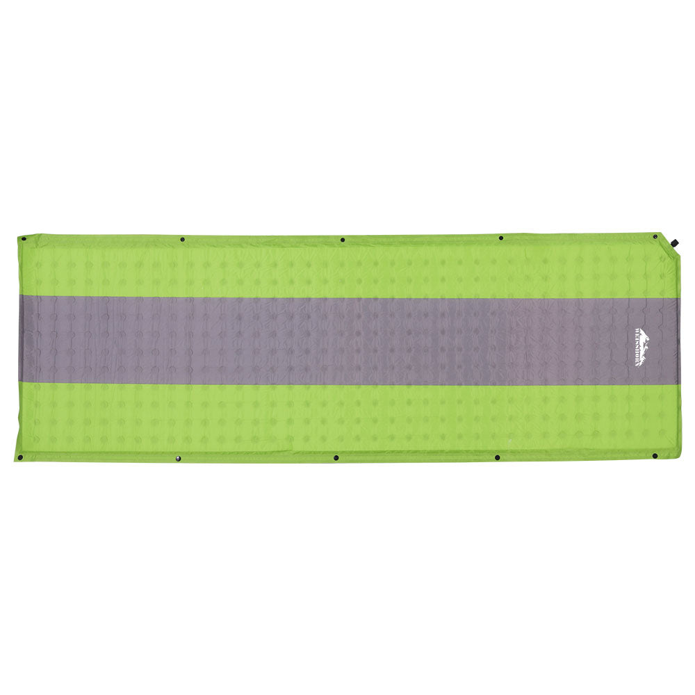 Weisshorn Single Self-Inflating Camping Mat, 195 x 65 x 2.5cm, Green