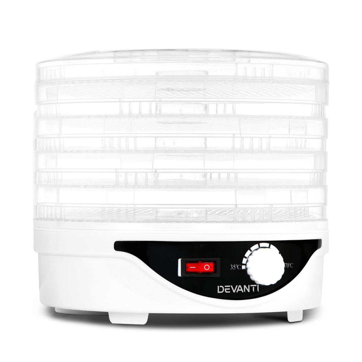 Devanti Food Dehydrator, 5 Adjustable Plastic Trays, 245W, White