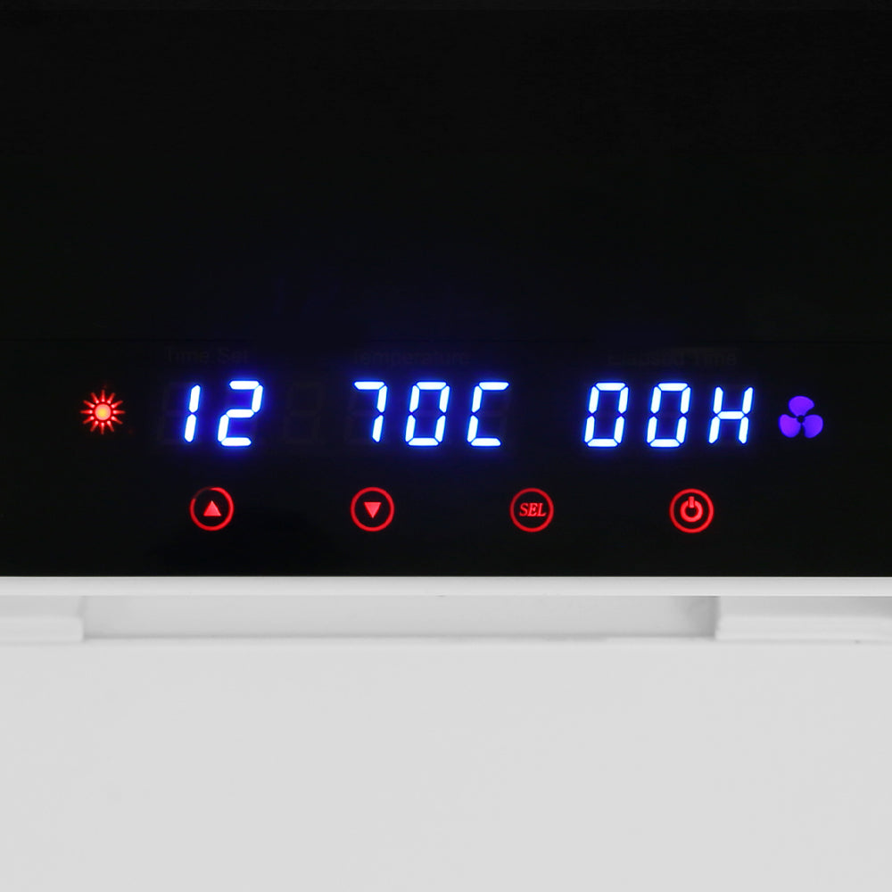 Devanti Food Dehydrator, 10 Plastic Trays, 550W, Clear Door, Digital Timer