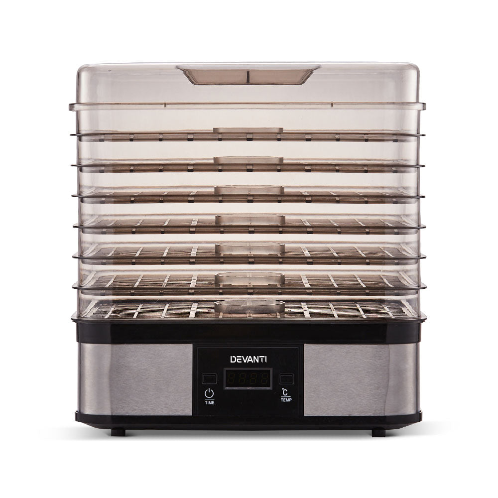 Devanti Food Dehydrator, 7 Stackable Trays, 245W, LCD Timer