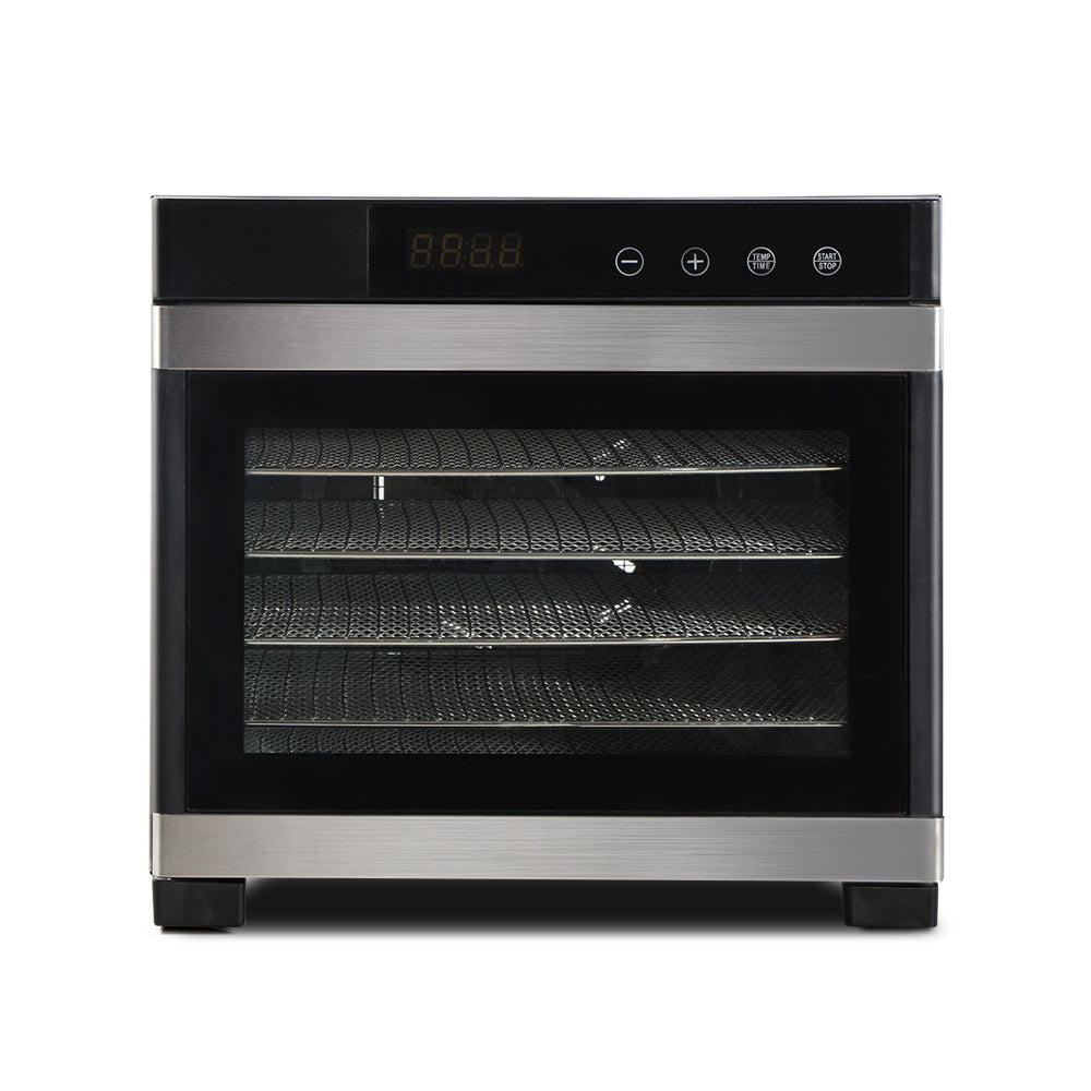 Devanti Food Dehydrator, 6 Stainless Trays, 500W, Stainless Steel Body