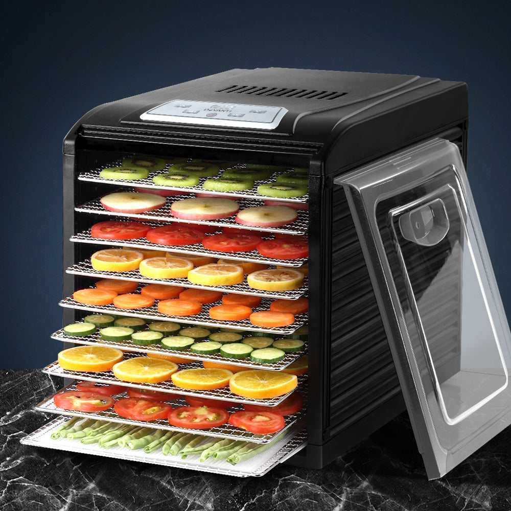 Devanti Food Dehydrator, 9 Stainless Trays, 700W, Black