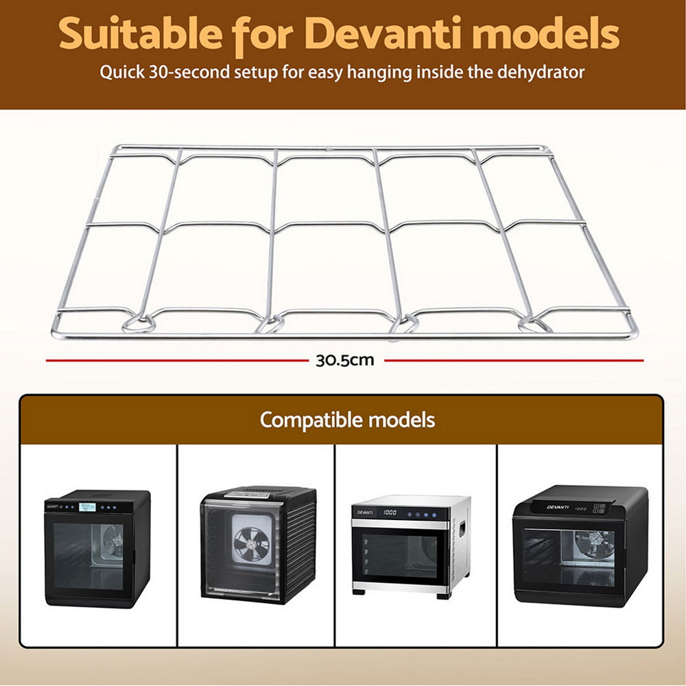 Devanti Food Dehydrator Hanging Rack, 304 Stainless Steel, 30.5cm