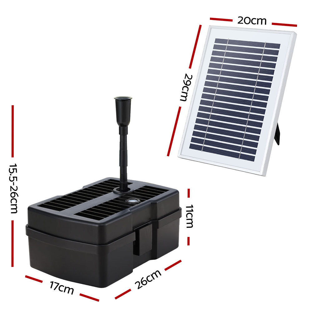 Gardeon Solar Pond Fountain Pump with Filter Box, 470L/h