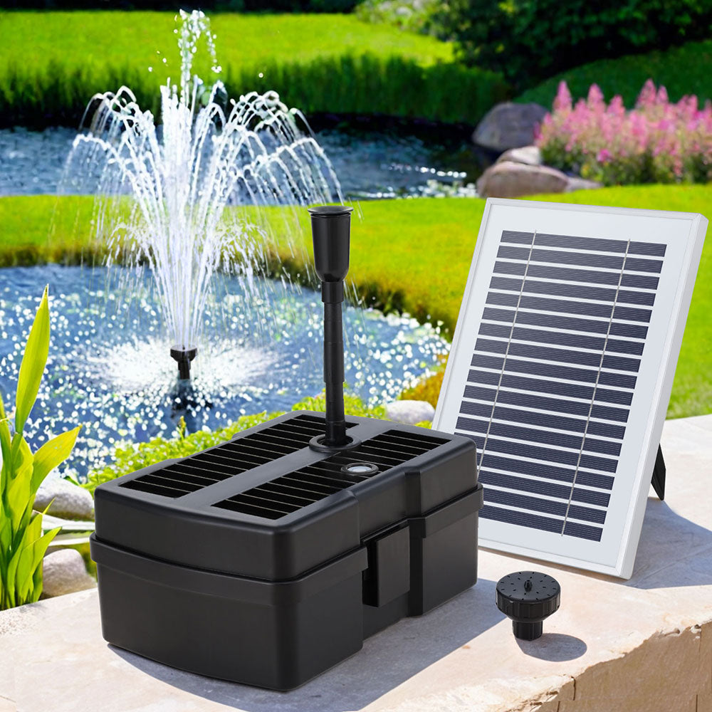 Gardeon Solar Pond Fountain Pump with Filter Box, 470L/h