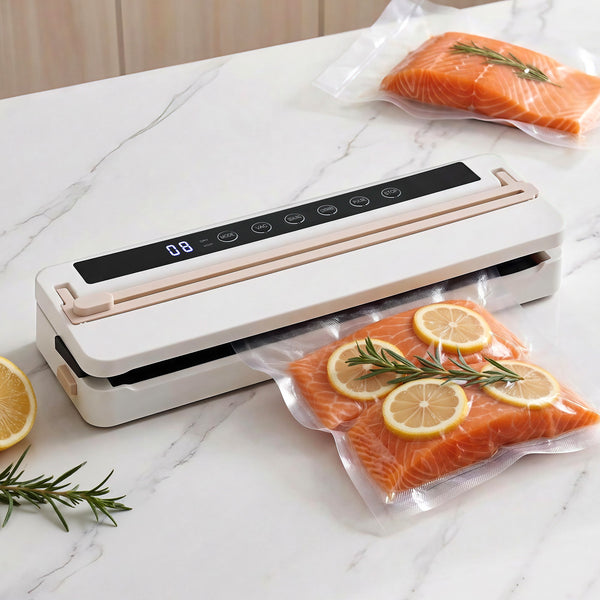Devanti Food Vacuum Sealer, 6 Modes, LED Timer, White