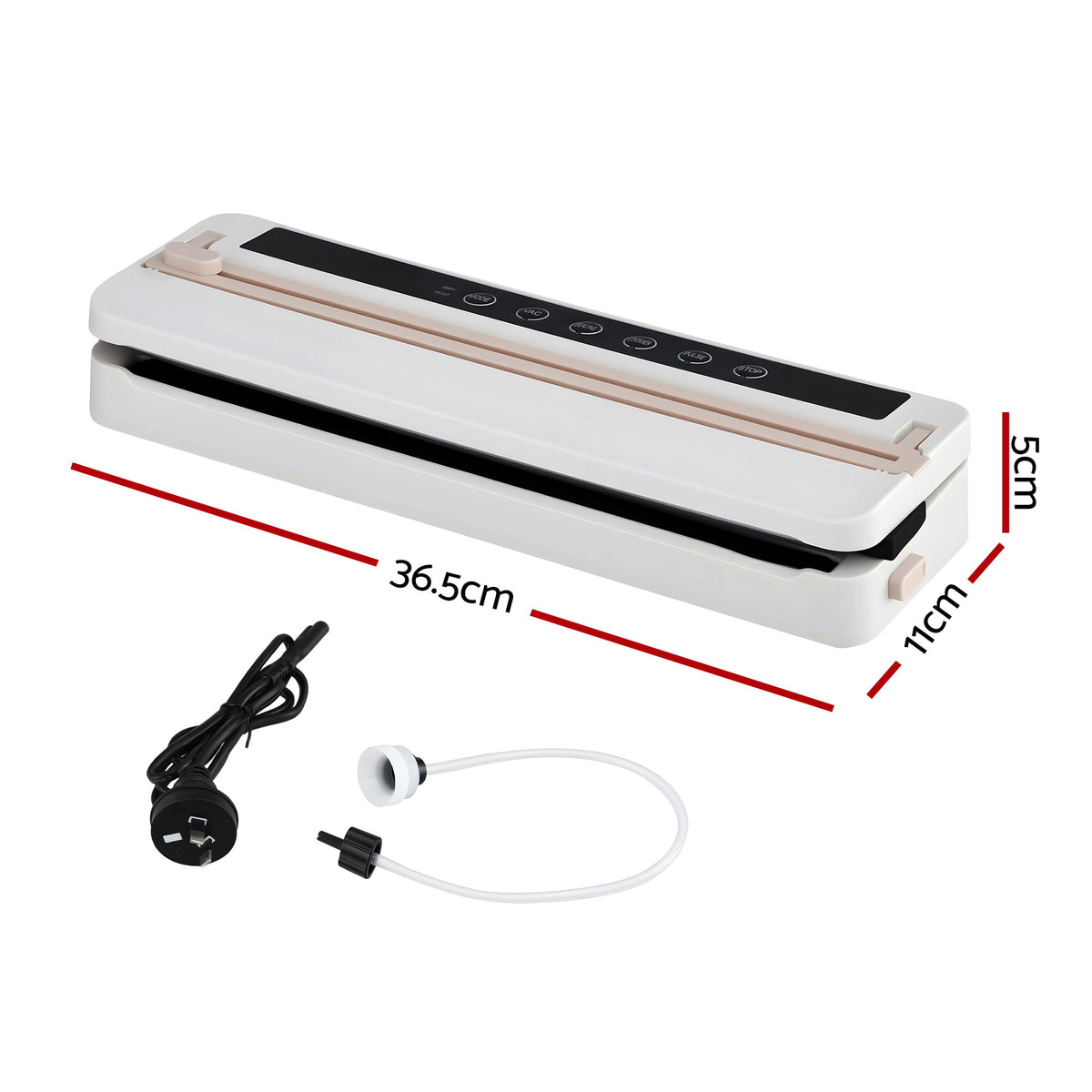Devanti Food Vacuum Sealer, 6 Modes, LED Timer, White