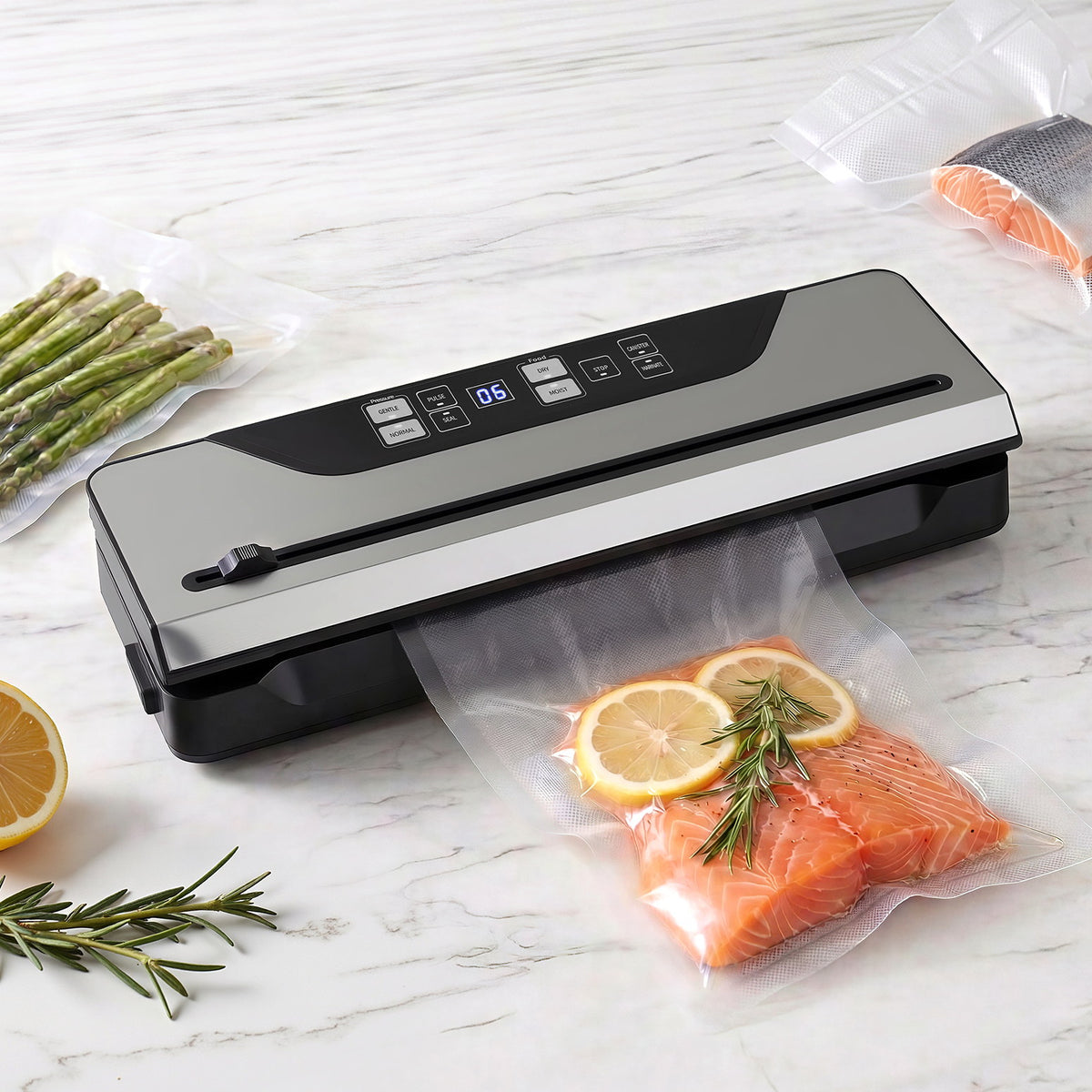 Devanti Food Vacuum Sealer, 9 Modes, Marinate, Black
