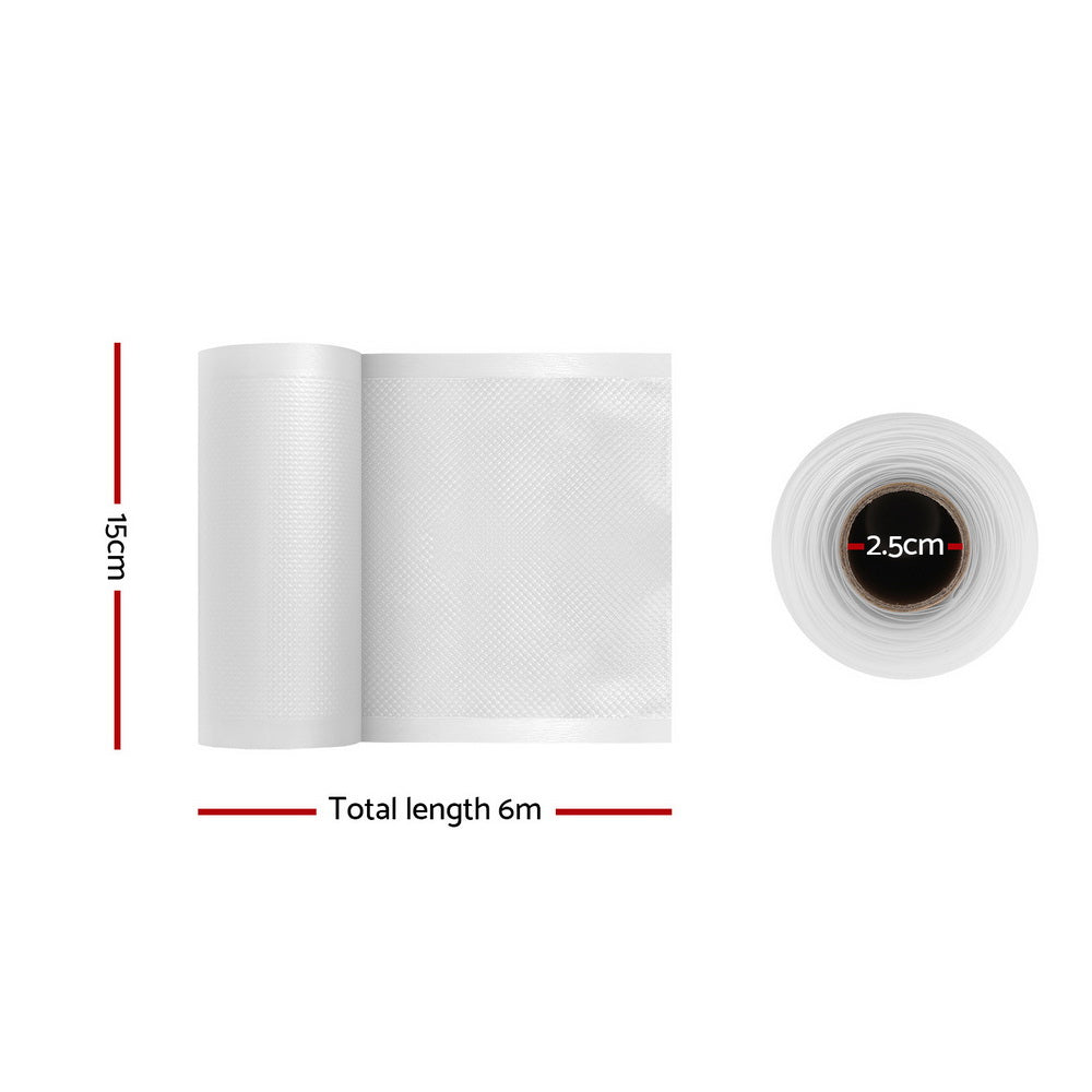 Devanti Vacuum Sealer Bag Rolls, 15cm x 6m, 6 Pack