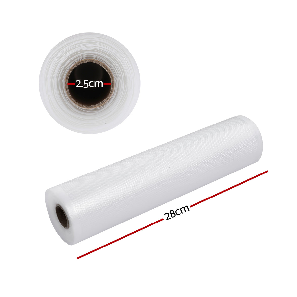 Devanti Vacuum Sealer Bag Rolls, 28cm x 6m, 2 Pack