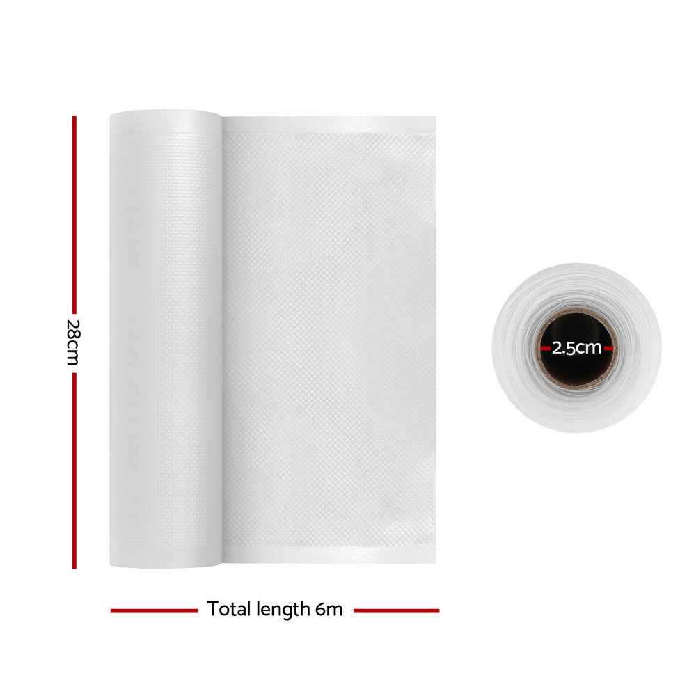 Devanti Vacuum Sealer Bag Rolls, 28cm x 6m, 10 Pack