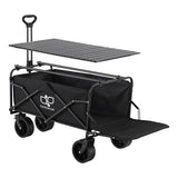 Gardeon Folding Camping Wagon 150L with Tailgate Table, Black