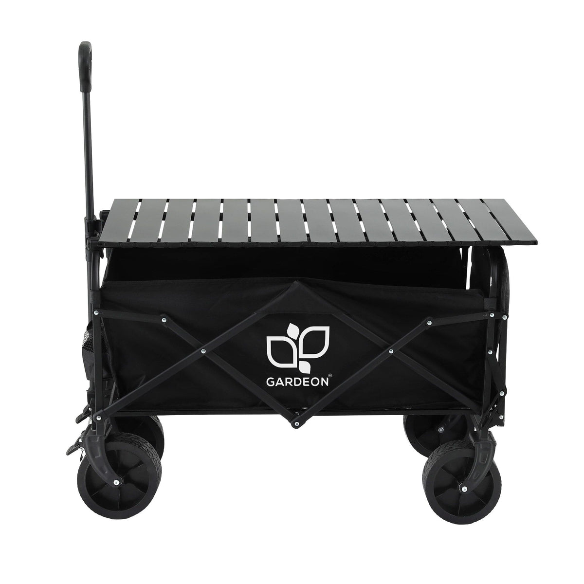 Gardeon Folding Camping Wagon 150L with Tailgate Table, Black