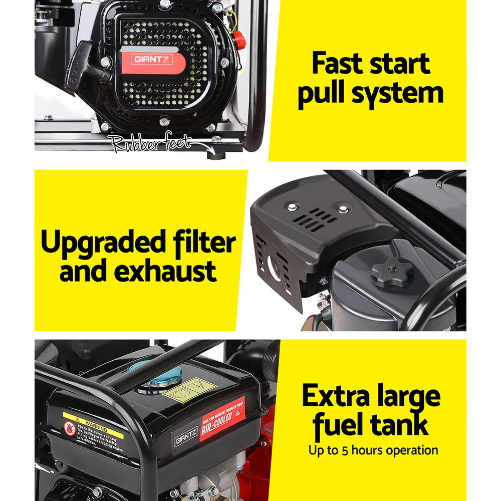 Giantz 210cc Petrol Water Transfer Pump, 50mm Outlet, 30,000L/h