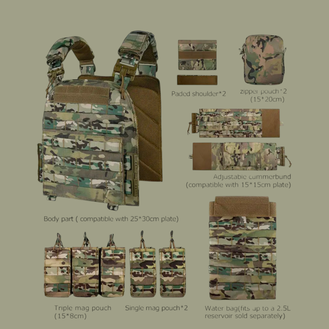 PrepPro Hunter Tactical Plate Carrier Vest – Modular Quick-Release Design