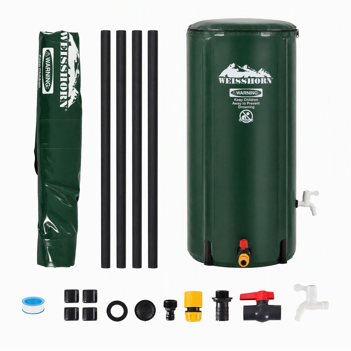 Weisshorn 100L Collapsible Rain Barrel with Tap and Mesh Filter