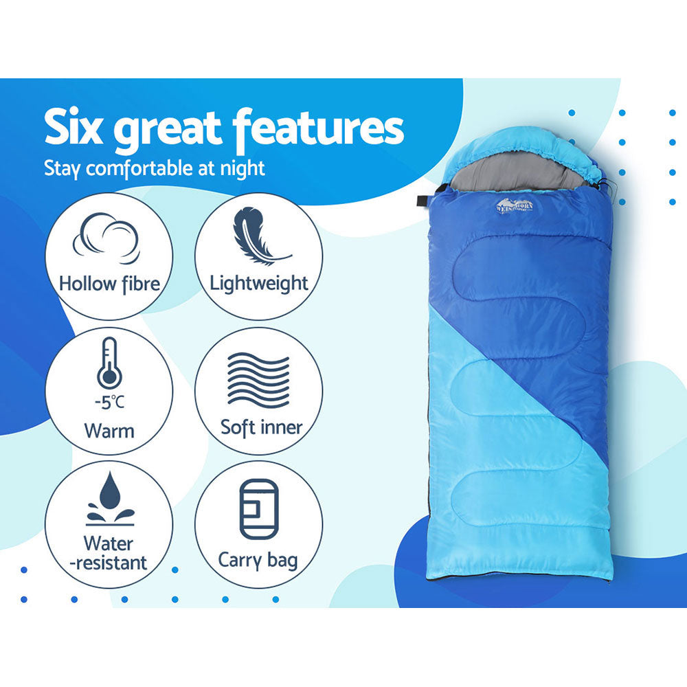 Weisshorn Kids Thermal Sleeping Bag, 172cm, Blue