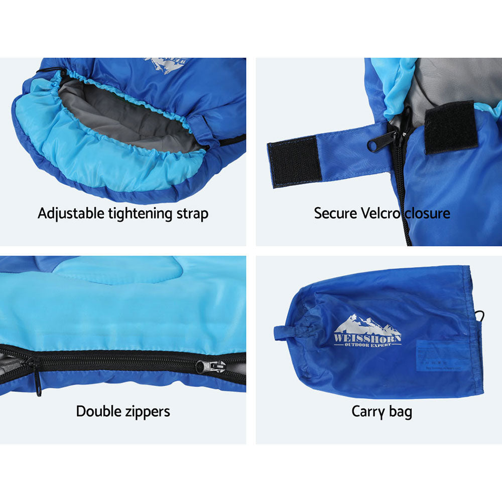 Weisshorn Kids Thermal Sleeping Bag, 172cm, Blue