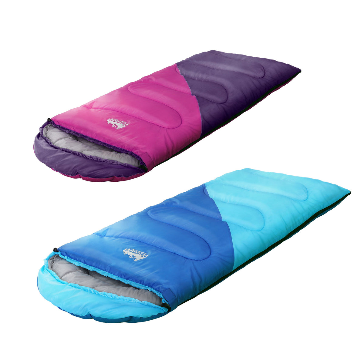 Weisshorn Kids Sleeping Bag Set of 2, 172cm, Blue and Pink